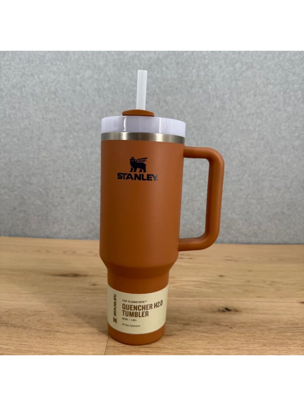 Stanley 40oz Quencher H2.0 Flowstate Tumbler Toast Brown Straw Water Bottle NIB